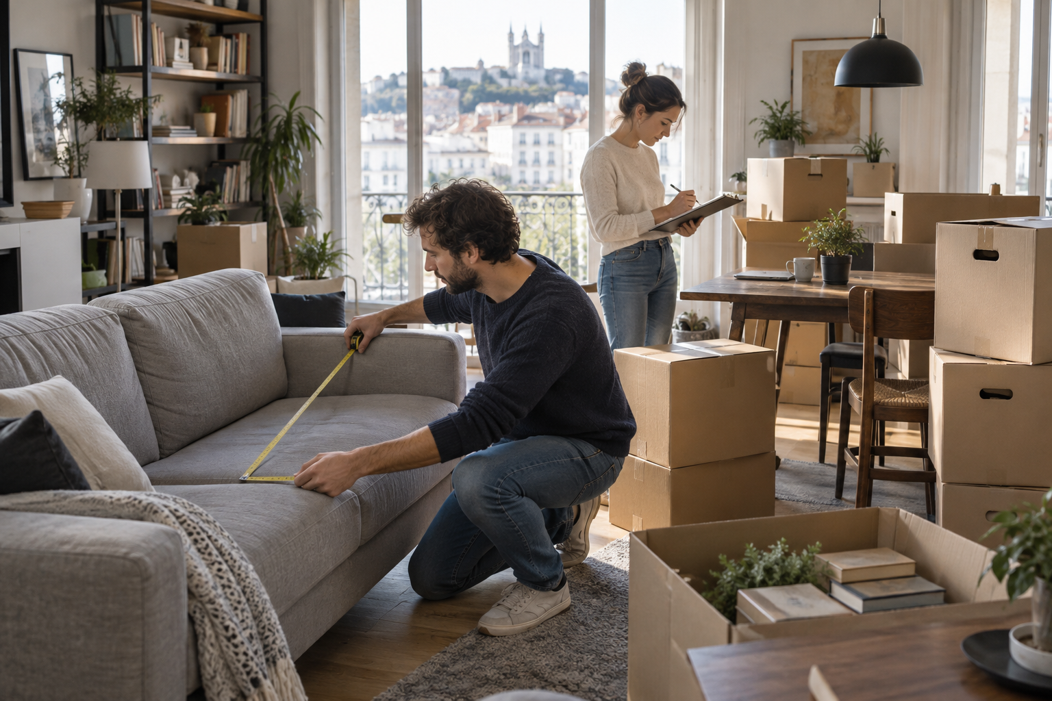 Mesure précise du mobilier dans le logement d'arrivée